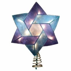 Cheapest ✔️ Kurt S Adler 🎉 Christmas Tree Toppers Kurt Adler 8.5 In. Capiz Star Of David Tree Topper 🔥