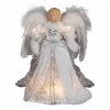 Buy 🎉 Kurt S. Adler Christmas Tree Toppers Kurt Adler 12 In. 10 Light White And Silver Angel Treetop 👏 -Jolly Ornaments Shop masterKSA1646