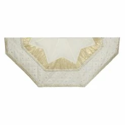 Best Pirce ⭐ Kurt S. Adler Christmas Tree Skirts & Collars Kurt Adler 52 In. Ivory Tree ⭐ Skirt With Quilted Border ✔️