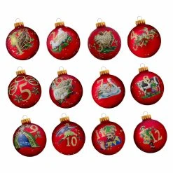 Wholesale ❤️ Kurt S. Adler Yellow Ornaments Kurt Adler 12 Days Of 🎉 Christmas Ball Ornament - Set Of 12 ❤️