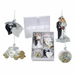 Flash Sale 👍 Kurt S. Adler Yellow Ornaments Kurt Adler Noble Gems Wedding Ornament - Set Of 4 ⭐