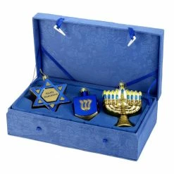 Outlet ⭐ Kurt S. Adler Blue Ornaments Kurt Adler Noble Gems Hanukkah Ornament - Set Of 3 ⭐