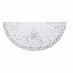 Brand new 😉 Kurt S. Adler Christmas Tree ⌛ Skirts & Collars Kurt Adler 48 In. Silver Hand Embroidered Treeskirt ⌛