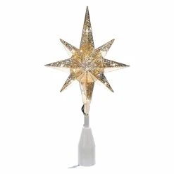 Best deal ✔️ Kurt S. Adler Christmas Tree Toppers Kurt Adler UL 10-Light Gold Bethlehem Star Tree Topper 🎁