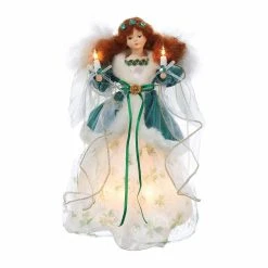 Best deal 😍 Kurt S. Adler Christmas Tree Toppers Kurt Adler 12 In. UL 10-Light Irish Angel Tree Topper 👍