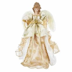 New ⭐ Christmas Tree Toppers Kurt S. Adler 17 In. Ivory And Gold Angel Treetop 🛒