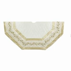 Budget 😀 Christmas Tree Skirts & Collars Kurt S. Adler 54 In. Ivory Treeskirt With Gold Pinecones 🌟
