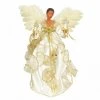 Promo ❤️ Christmas Tree Toppers Kurt S. Adler 10-Light 12-in. Ivory And Gold Black Angel Treetop ⌛ -Jolly Ornaments Shop masterKSA2557