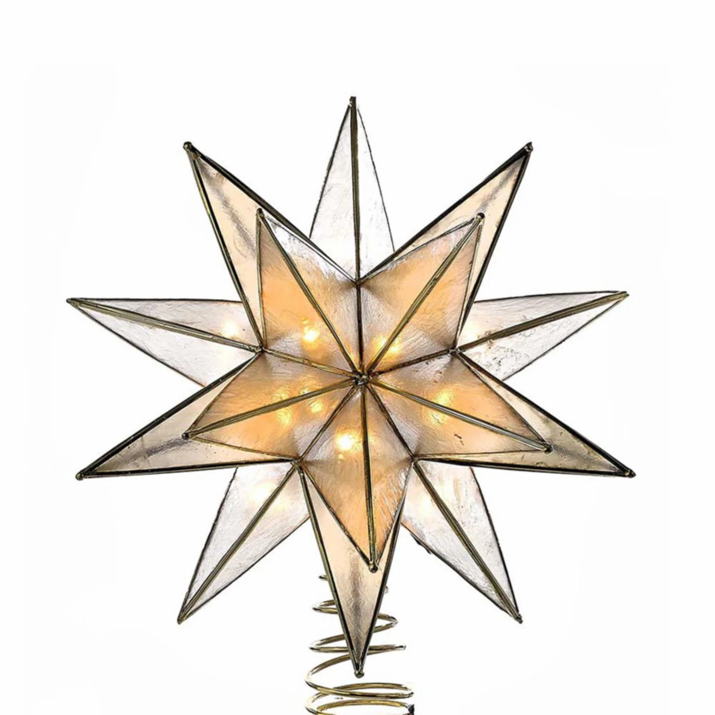 Promo ā Christmas Tree Toppers Kurt S. Adler 10-Light 15-Point Gold Sputnik Capiz Treetop š 3 Promo ā Christmas Tree Toppers Kurt S. Adler 10-Light 15-Point Gold Sputnik Capiz Treetop š