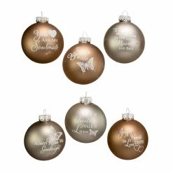 Wholesale ❤️ Metallic Ornaments Kurt S. Adler Country Home Sentiment Ball Ornaments - Set Of 6 🎉
