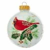 Flash Sale ❤️ Multicolored Ornaments Kurt S. Adler White With Cardinal Ball Ornaments - Set Of 6 🎁 -Jolly Ornaments Shop masterKSA2733