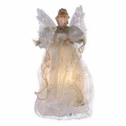 Discount 👍 Christmas Tree Toppers Kurt S. Adler Animated Fiber Optic Angel Tree Topper 💯