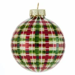 Top 10 โ Multicolored Ornaments Kurt Adler 3.15. In. Red And Green Plaid Glass Ball Ornaments - Set Of 6 ๐