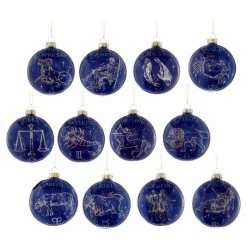 Top 10 😍 Blue Ornaments Kurt Adler 3.15 In. Glass Zodiac Ornaments - Set Of 12 🧨