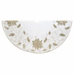 Top 10 🎉 Christmas Tree Skirts & Collars Kurt Adler 54 In. Ivory Holly Tree Skirt 🔥
