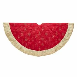 Budget ⌛ Christmas Tree Skirts & Collars Kurt Adler 60 In. Red And Gold Ornament Tree 👍 Skirt ⌛