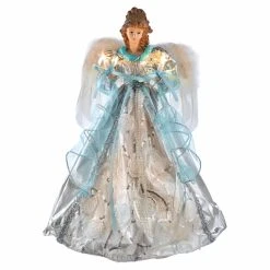 Promo 🎉 Christmas Tree Toppers Kurt Adler 10 Light 16 In. Silver And Blue Angel Tree Topper ❤️