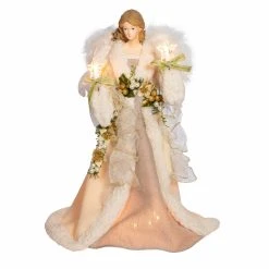 Cheap 🛒 Christmas Tree Toppers Kurt S. Adler UL 10 Light Ivory And Gray Angel Tree Topper 🤩