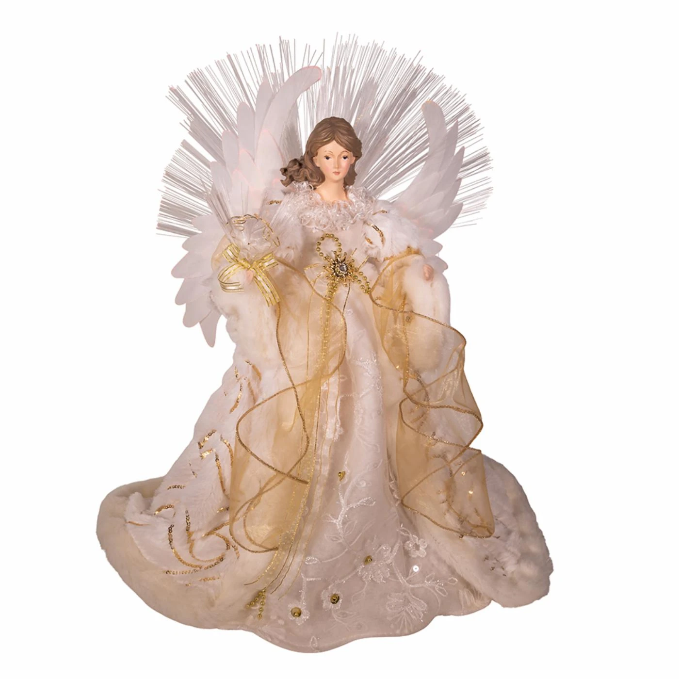 Flash Sale ✔️ Kurt S. Adler, Inc. 🧨 Christmas Tree Toppers Kurt Adler 16-Inch Fiber Optic LED Gold And White Angel Tree Topper ❤️ 3 Flash Sale ✔️ Kurt S. Adler, Inc. 🧨 Christmas Tree Toppers Kurt Adler 16-Inch Fiber Optic LED Gold And White Angel Tree Topper ❤️