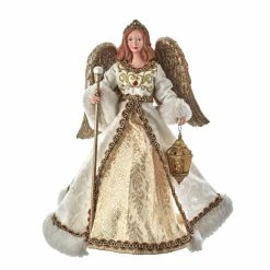Best reviews of ⌛ Kurt S. Adler, Inc. Christmas Tree Toppers Kurt Adler 10-Inch Gold And White Jeweled Angel Tree Topper 🌟