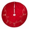 Promo ⭐ Kurt S. Adler, Inc. ❤️ Christmas Tree Skirts & Collars Kurt Adler 60-Inch Red And Gold Sequin Embroidered Tree Skirt 🤩 -Jolly Ornaments Shop masterKSA3374