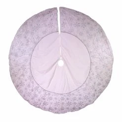 Outlet ✔️ Kurt S. Adler, Inc. Christmas Tree Skirts & Collars Kurt Adler 54-Inch White And Silver Velvet Sequin Snowflake Treeskirt 🎁