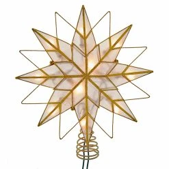 Flash Sale 🤩 Kurt S. Adler, Inc. Christmas Tree Toppers Kurt Adler 9.65-Inch UL 10-Light 8-Point Capiz Star Lighted Tree Topper 🤩