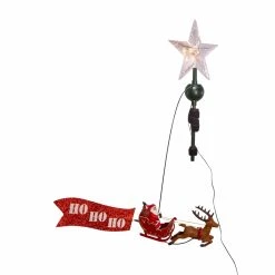 Best Pirce ✔️ Kurt S. Adler, Inc. 🤩 Christmas Tree Toppers Kurt Adler 19.7-Inch LED Star Tree Topper With Rotating Santa ✨