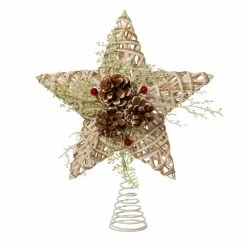 Buy 🎁 Kurt S. Adler, Inc. ❄ Christmas Tree Toppers Kurt Adler 12-Inch Metal And Natural ❄ Christmas Tree Topper ⭐