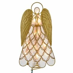 Outlet 🔥 Kurt S. Adler, Inc. ❄ Christmas Tree Toppers Kurt Adler 10-Inch UL 10-Light Capiz Angel Lighted Tree Topper ⌛