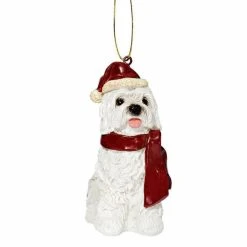 New ✔️ Multicolored Ornaments Design Toscano Maltese Holiday 🔥 Dog Ornament ✨
