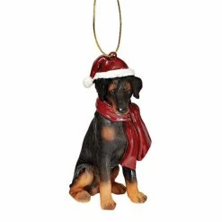 New ⌛ Multicolored Ornaments Design Toscano Doberman Holiday 🛒 Dog Ornament ✨
