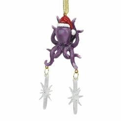 Promo 🌟 Multicolored Ornaments Design Toscano Tenacious Tentacles Octopus Holiday Ornament 😍