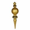 Best Pirce ⌛ Yellow Ornaments Vickerman 62 In. Gold Finial Shiny Matte Glitter ⌛ -Jolly Ornaments Shop masterVKR1554