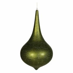 Best deal 🔔 Green Ornaments Vickerman 24 In. Dark Olive Matte Glitter Onion Drop ⌛