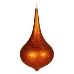 Flash Sale ✨ Orange Ornaments Vickerman 24 In. Burnished Orange Matte Glitter Onion Drop 🔔
