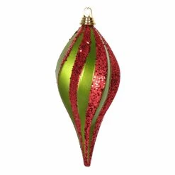 Wholesale 🎉 Green Ornaments Vickerman 12 In. Glitter Swirl Drop Ornament ⌛