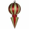 Best Sale 👍 Green Ornaments Vickerman 12 In. Striped Ball Finial Ornament ❤️ -Jolly Ornaments Shop masterVKR3900