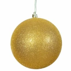 Best Pirce 🎁 Yellow Ornaments Vickerman 3 In. Glitter Ball Ornament - Set Of 12 ⌛