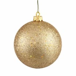 Flash Sale 🌟 Yellow Ornaments Vickerman 6 In. Sequin Ball Shatterproof Ornament - Set Of 4 ❤️