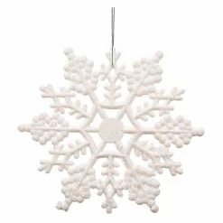 Cheap 😍 White Ornaments Vickerman 4 In. White Glitter Snowflake - Set Of 24 ❤️