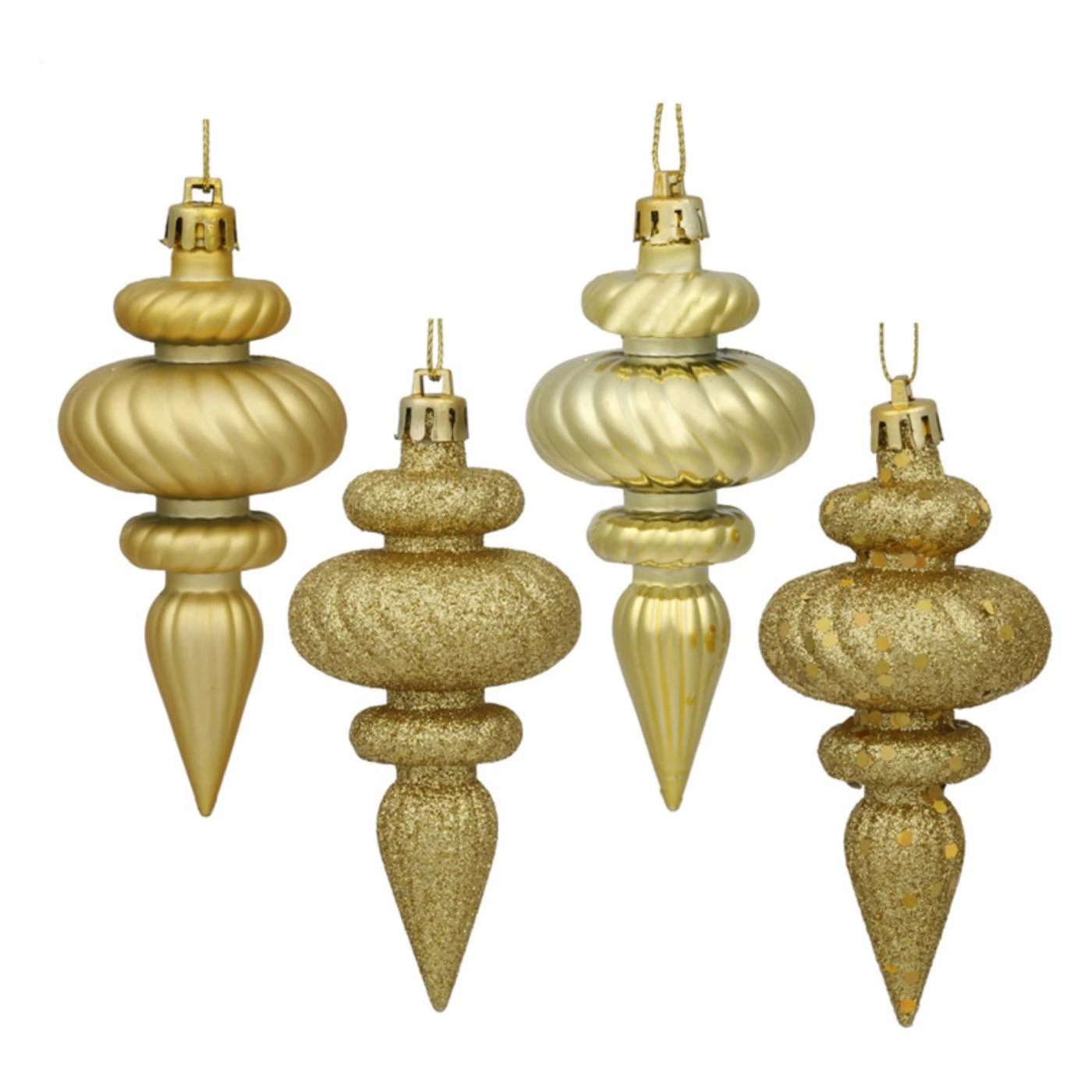Brand new 🎉 Yellow Ornaments Vickerman 4 In. Gold Finial 4 Finish Assorted - Set Of 8 😍 3 Brand new 🎉 Yellow Ornaments Vickerman 4 In. Gold Finial 4 Finish Assorted - Set Of 8 😍