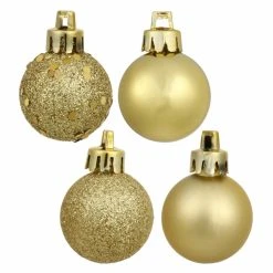 Best deal ⌛ Yellow Ornaments Vickerman 2.4 In. Gold 4 Finish Ornament Assorted - Set Of 24 ❤️