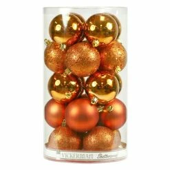 Best Sale ✨ Orange Ornaments Vickerman 2.4 In. Burnish Orange 4 Finish Ornament Assorted - Set Of 24 🔔