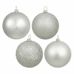 Best reviews of ⌛ Metallic Ornaments Vickerman 2.75 In. Silver 4 Finish Ornament Assorted - Set Of 20 🔔