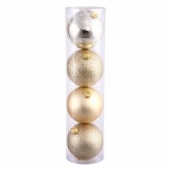 Best deal 😉 Metallic Ornaments Vickerman 2.75 In. Champagne 4 Finish Ornament Assorted - Set Of 20 👍