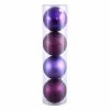 New โจ Purple Ornaments Vickerman 4 In. Plum 4 Finish Ball Assorted - Set Of 4 โค๏ธ 1 New โจ Purple Ornaments Vickerman 4 In. Plum 4 Finish Ball Assorted - Set Of 4 โค๏ธ -Jolly Ornaments Shop masterVKR975