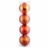 Hot Sale ⭐ Orange Ornaments Vickerman 4.75 In. Burnish Orange 4 Finish Ball Assorted - Set Of 4 🤩 -Jolly Ornaments Shop masterVKR987