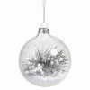 Promo 💯 All Other Brands Colorful Ornaments Clear Beaded Round Ornament With Pine Needle - Set Of 6 ❤️ -Jolly Ornaments Shop masterZODA583