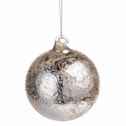 New 💯 All Other Brands Metallic Ornaments Antique Silver Glass Round Ornament - Set Of 6 ❤️